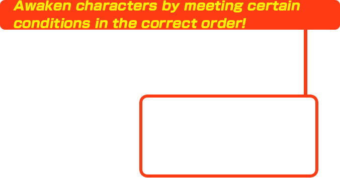 Awaken characters by meeting certain conditions in the correct order!